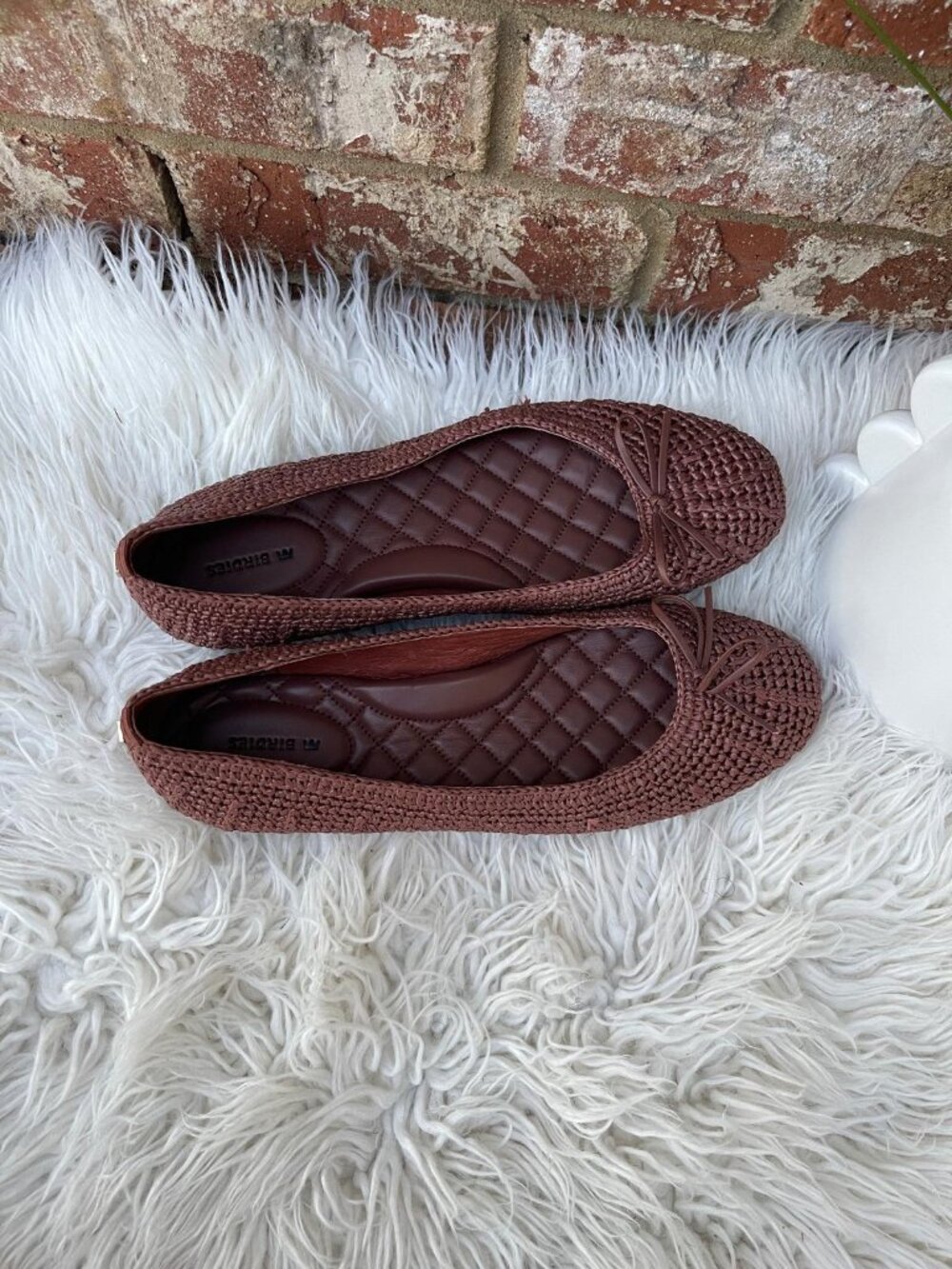 Birdies The Hummingbird Woven Bow Flats in Walnut Raffia Color Size 8 - Picture 11 of 13